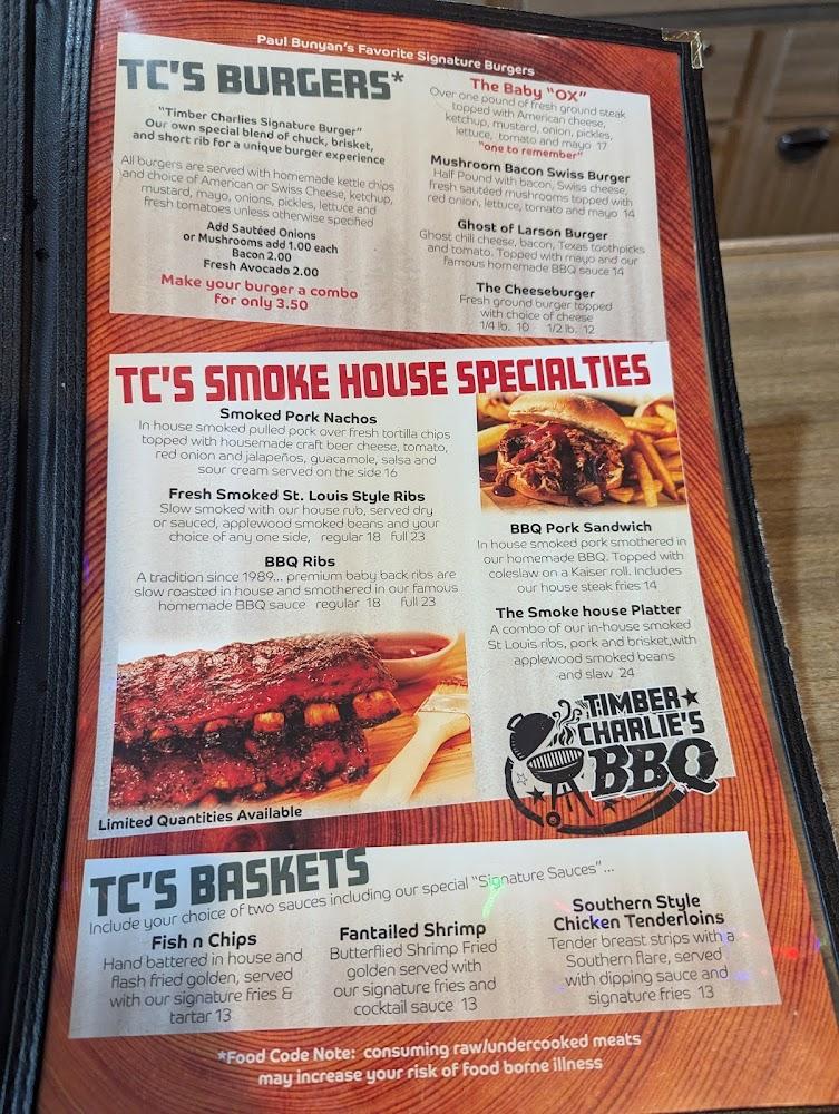Timber Charlie's Food & Spirit Menu image 3